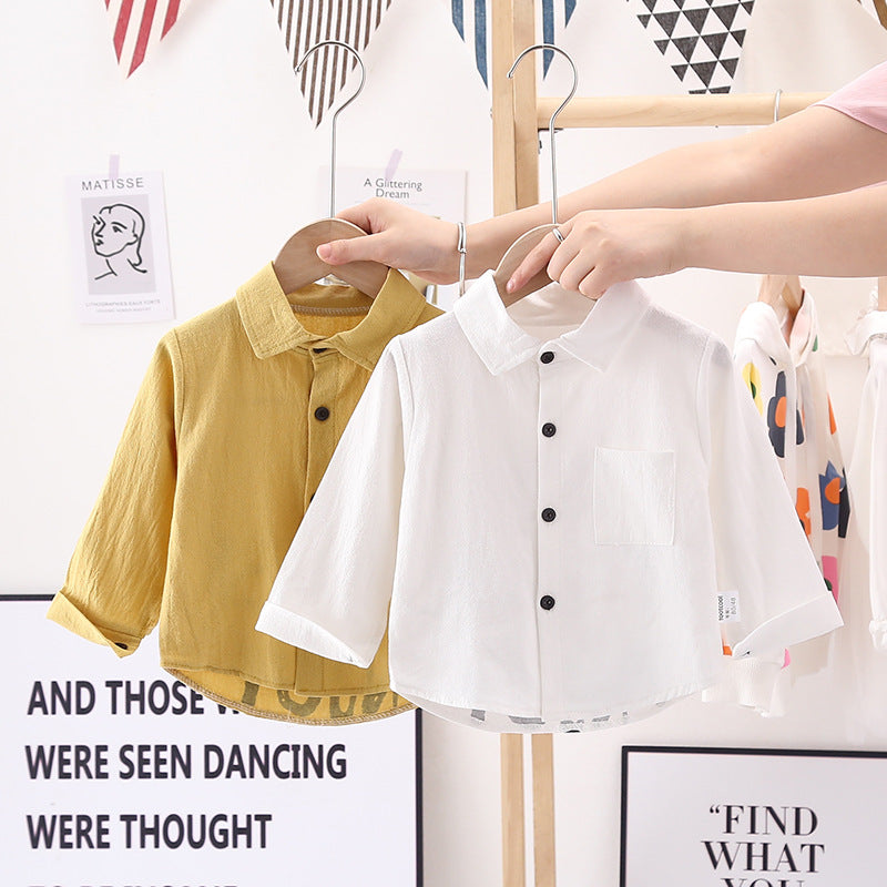 Kids Shirt Clothes Spring Thin Blouses Clothing Infant Boy Plaid Cotton Tops 1 2 3 4 Years Kids Long Sleeves Shirt