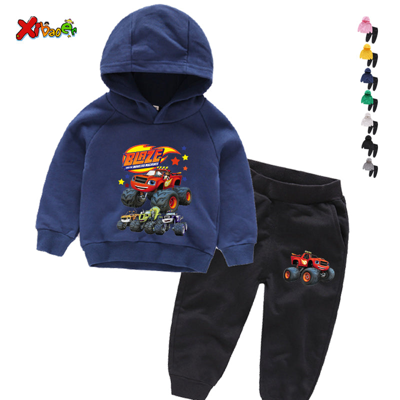 Clothing Sets Children 2 3 4 5 6 7Years Boys Tracksuits Blaze and The Monster Machines Sport Suits Hoodies Top +Pants 2pcs Set