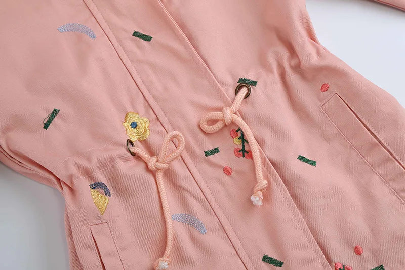 2025 Kids Coats Outwear Clothing Girls Jackets New Spring Fashion Printing Girls Windbreaker Embroidery Hooded Girls jackets