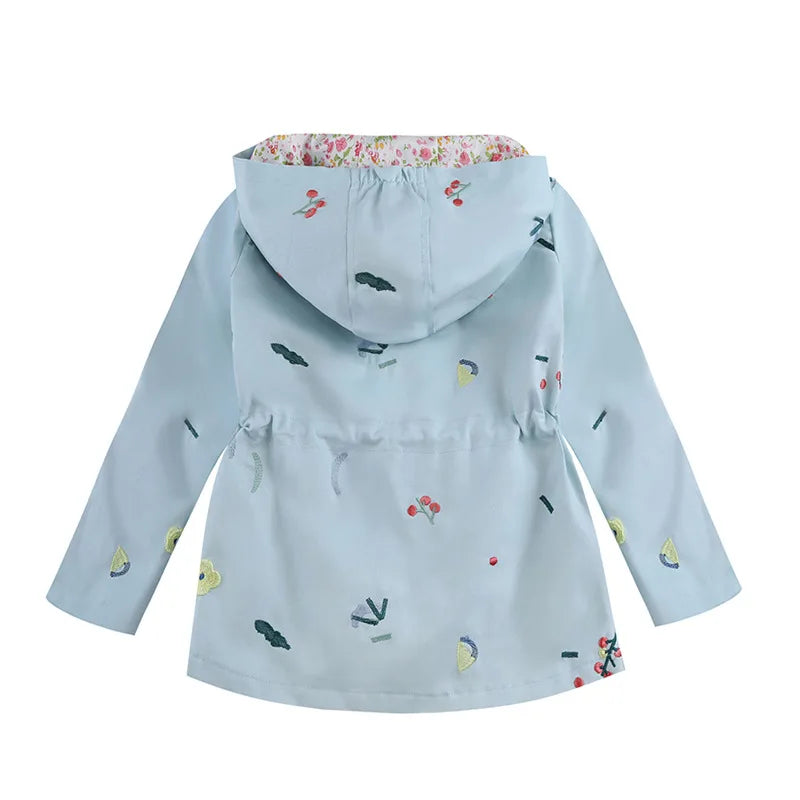 2025 Kids Coats Outwear Clothing Girls Jackets New Spring Fashion Printing Girls Windbreaker Embroidery Hooded Girls jackets