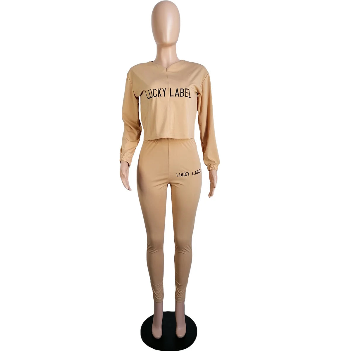2021 Fall Clothes for Women Letter Printing Casual Elastic Waist Loungewear Women Fashion New Arrival Long Sleeve Two Piece Set