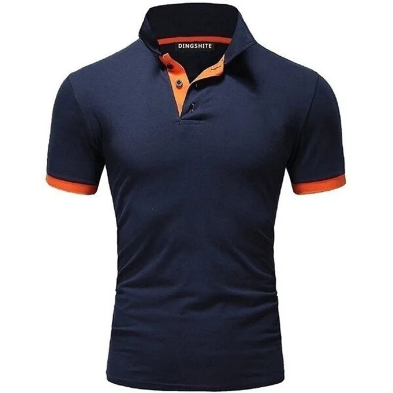 Polo Shirt Men Casual Cotton Solid Color Poloshirt Men&