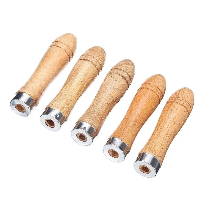 5PCS Wooden Files Handle Hand Tools Handle Wood Replacement Accessories Woodworking File Handle Screwdrivers Hand Drills Handles