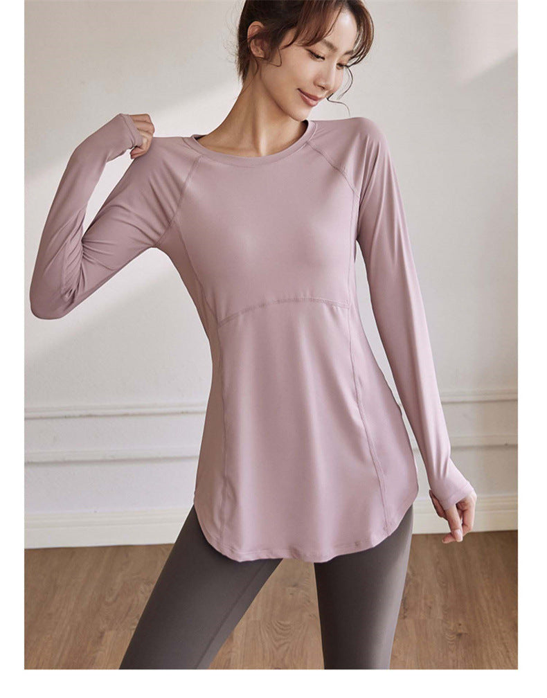 Sportswear Woman Gym 2025 Yoga Clothes Women Butt Cover Short Sleeve T-Shirt Quick Dry Fitness Top Breathable Slim Running Shirt