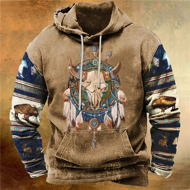 Hoodies For Men Y2k Golf Camping Casual cowboy Long Sleeve Autumn Fashion Sweatshirts 3d Printed Hooded Holiday Loose Oversized