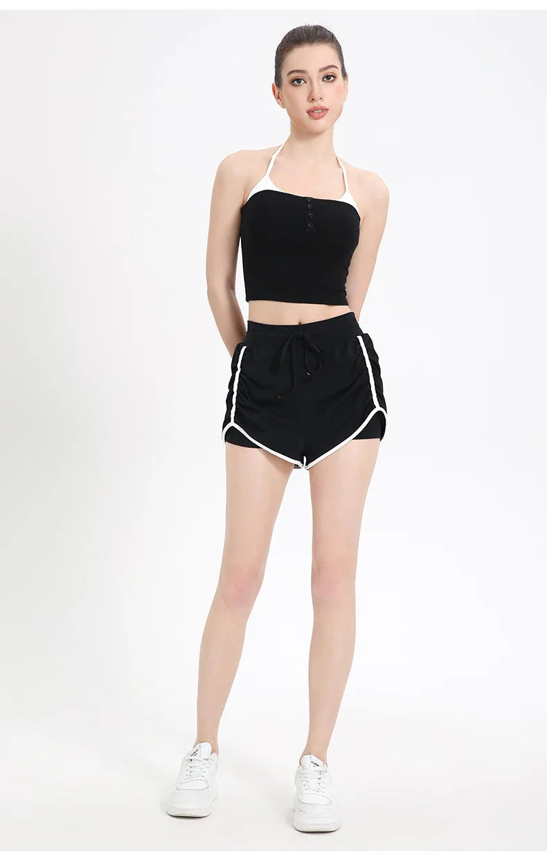 Sports Shorts for Women in Summer, Anti Glare, Quick Drying, Running, Fitness, Three Quarter Pants, Breathable