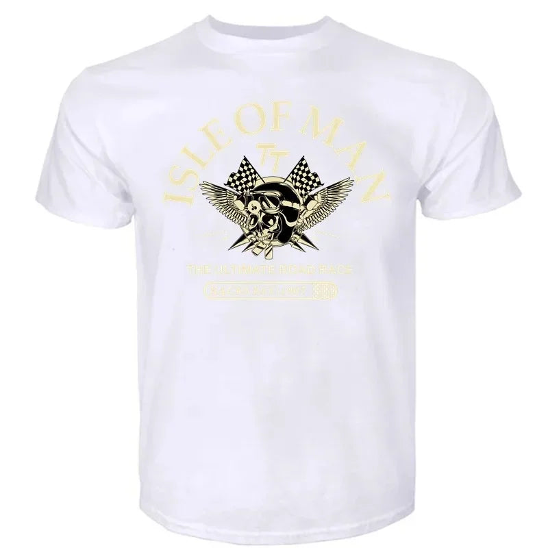 Men Cotton Tshirt Isle of The Skull Helmet T-Shirt Fashion Tees 2026 New Cotton Summer Tshirt Relaxing for Men&