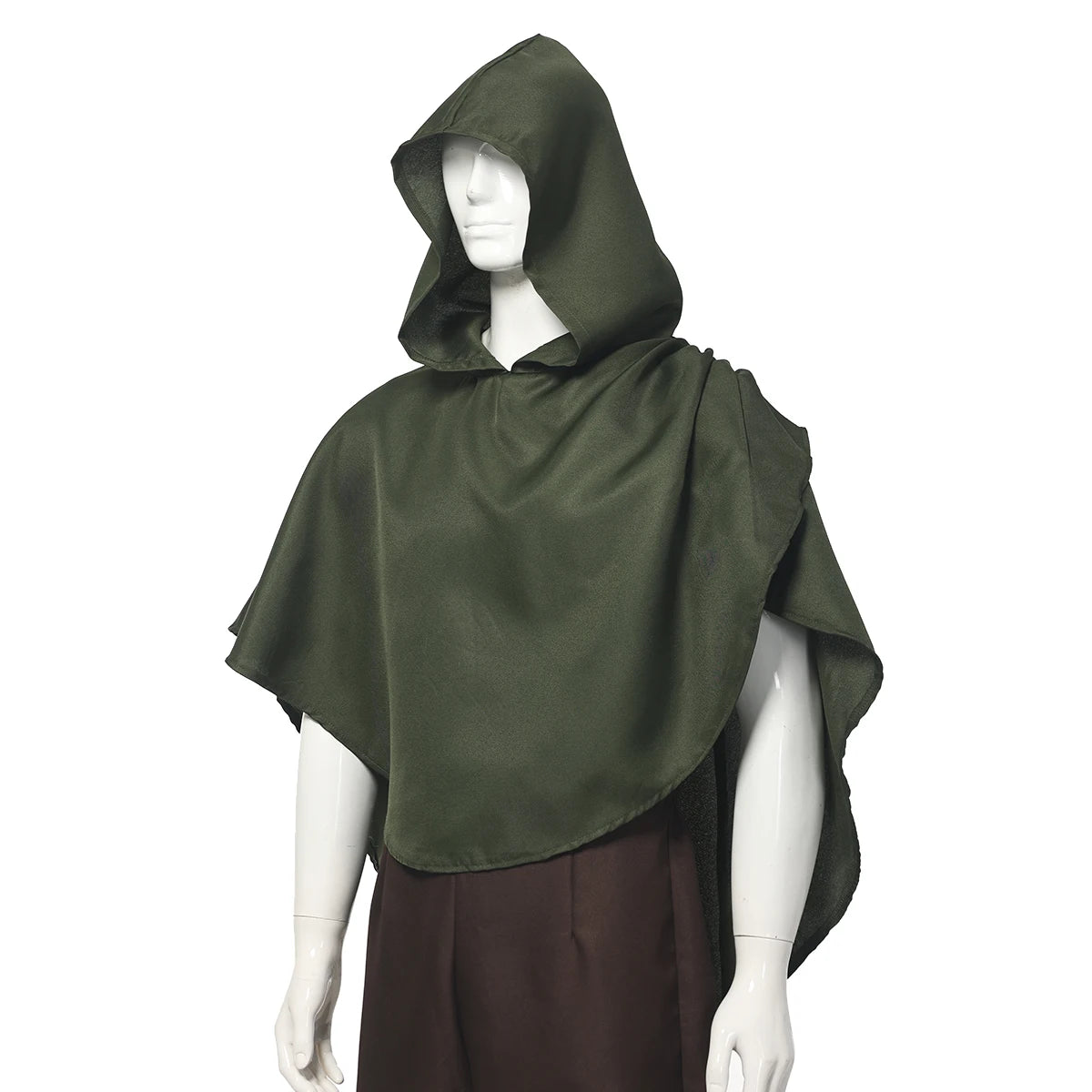 Medieval Hooded Cloak Coat for Men Medieval Cape Costume Adult Pagan Monk Robe Role Playing Short Cape