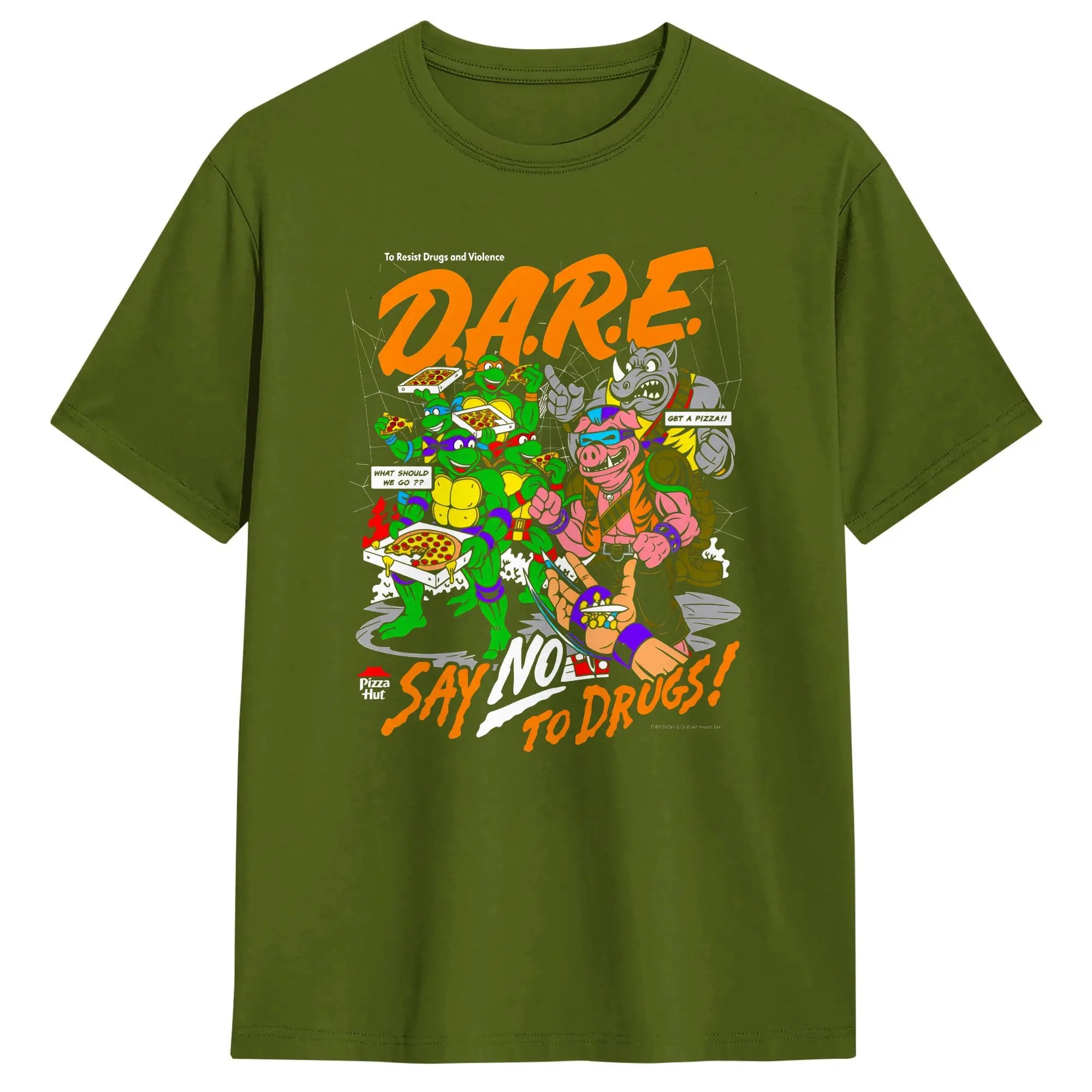TMNT D.A.R.E. Just Say No 100 Cotton T-Shirts Hipster Tshirt for Men&