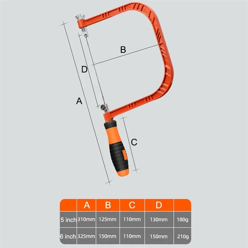 Adjustable Woodworking Saw Coping Saw With 5 Sawblade For Wood Bow DIY Tools Woodwork Wire Frame Saw Blade Cutting Hand Tool