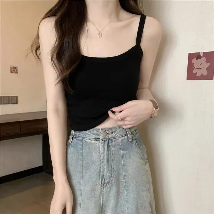 Crop Top Women Sexy Sleeveless Tops Fashion Female Underwear Lady&