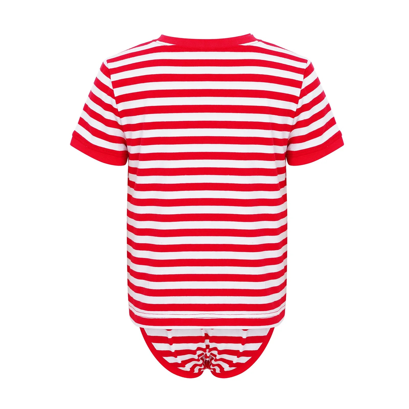 Kids Boys Girls Special Needs Adaptive Clothing Round Neck Short Sleeve Press Buttons Open Crotch Striped Leotard Bodysuit