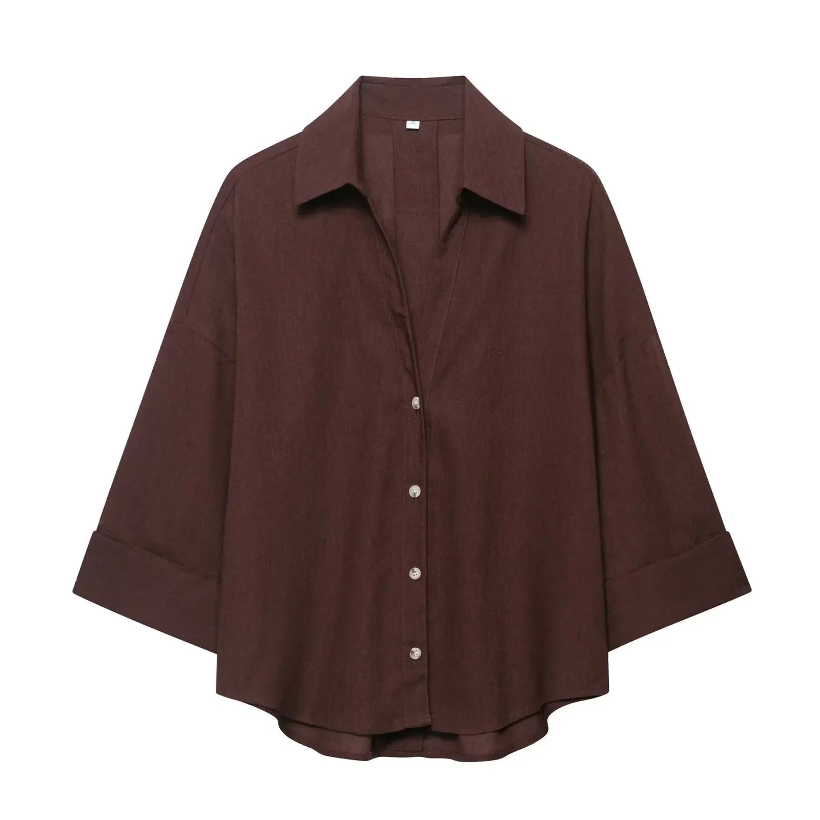 Spring Autumn Simple Linen Blend Long Sleeve Casual Shirt Summer Lapel Single Breasted Loose Chic Shirts Fashion Blouses Women