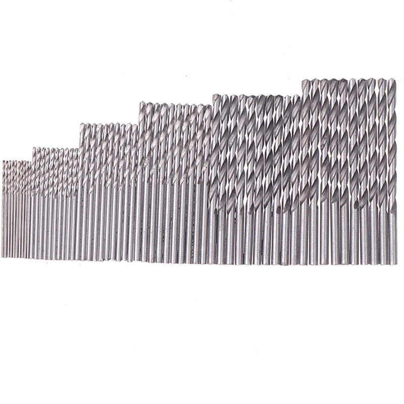 【Ja】60/120Pcs Drill Set, 1-3.5mm High Carbon Steel with Round Shank Spiral Groove, for Metal & Wood Drilling