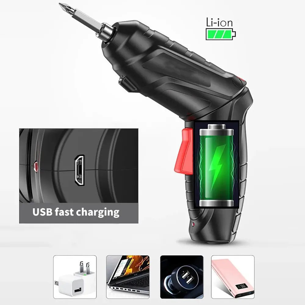 electric screw driver Mini Household Electric Drill Rotated Cordless Screwdriver Power Tools Household Maintenance Repair