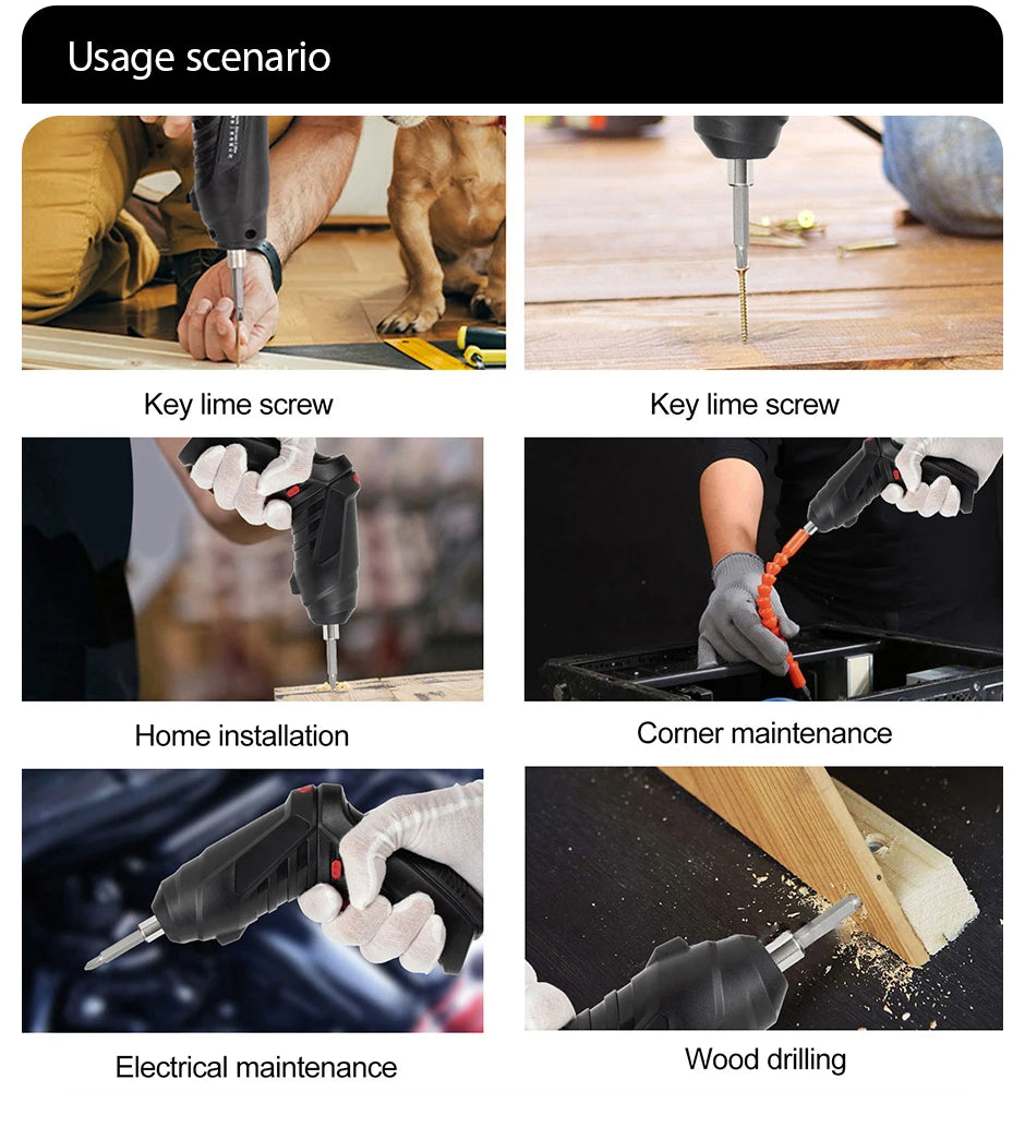 electric screw driver Mini Household Electric Drill Rotated Cordless Screwdriver Power Tools Household Maintenance Repair