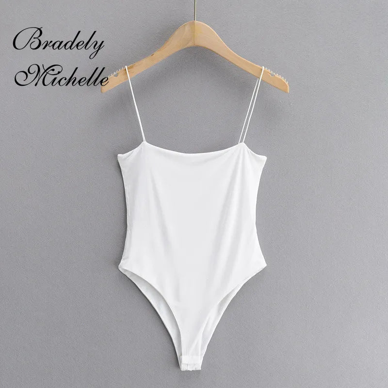 BRADELY MICHELLE 2022 Summer Women Rompers Slim Underwear Waist Camisole Sleeveless Tops Bodysuits Streetwear Jumpsuits