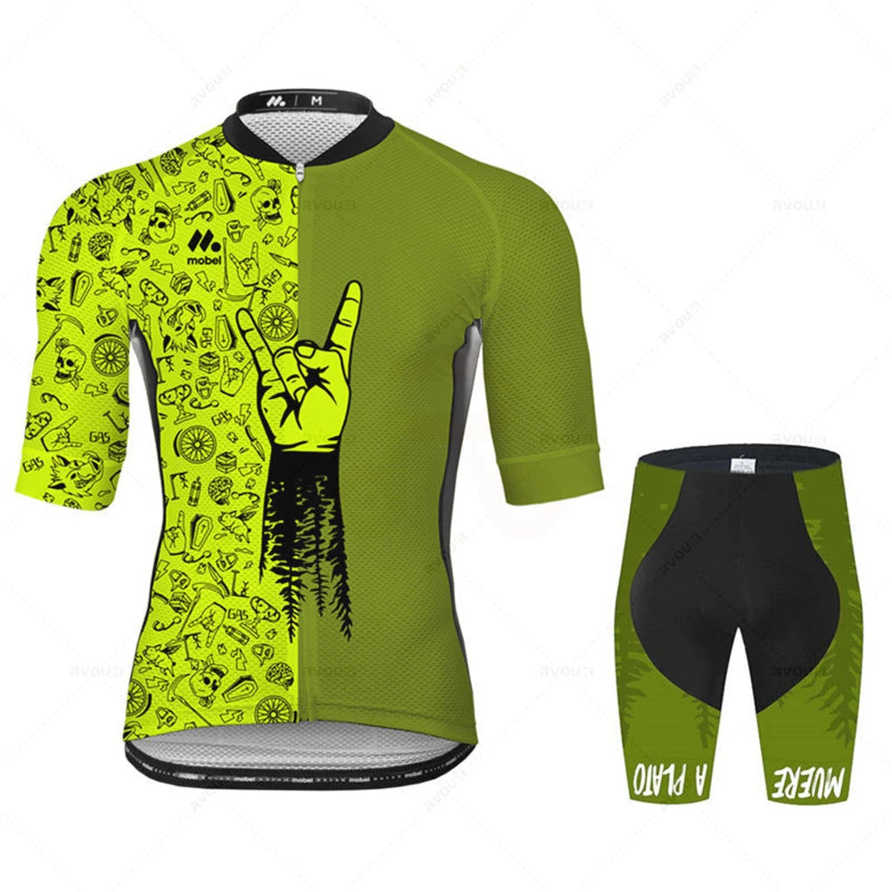 Cycling Jersey Set Team Racing Bike Clothes Summer Mountain Bicycle Clothing Men&