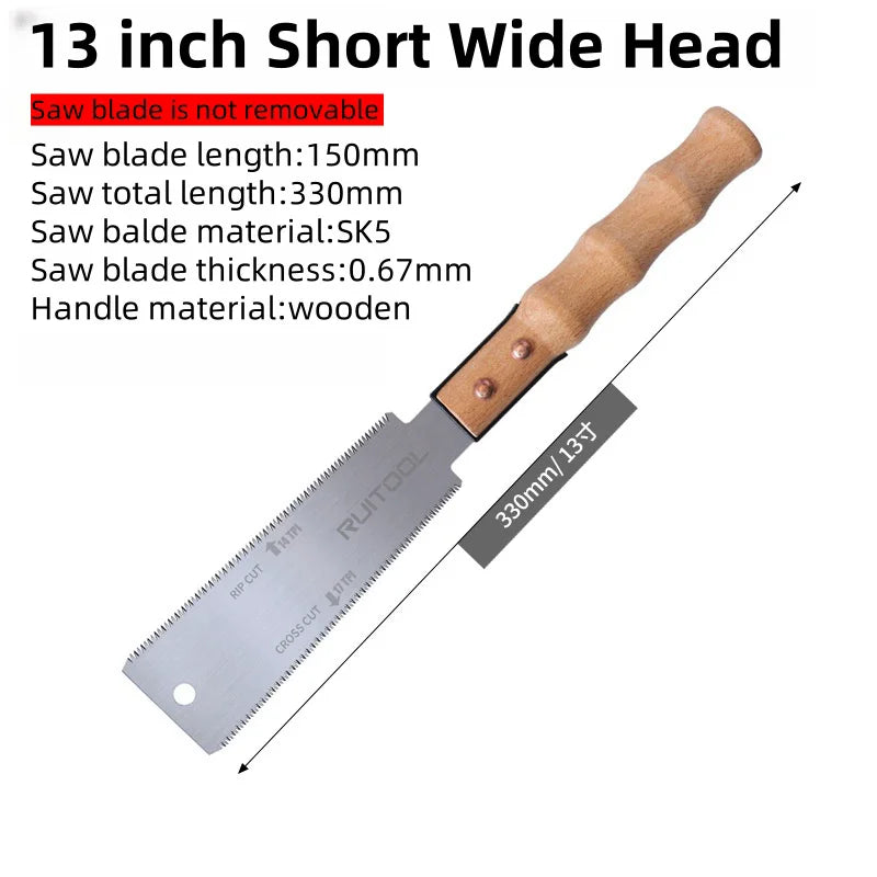 ALLSOME13/22 Inch Hand Saw SK-5 Steel Blade Flexible Wood Pull Saw Ergonomic Design Keyless Blade Change Perfect for woodworking