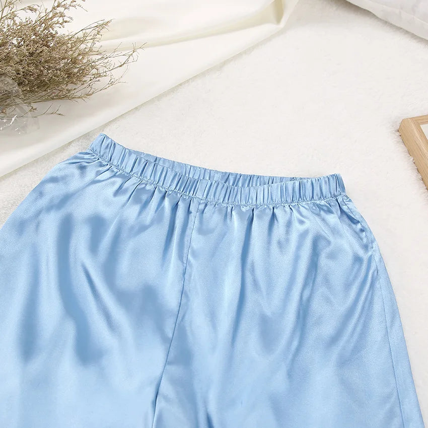 Silk-like Sleepwear Set Women&