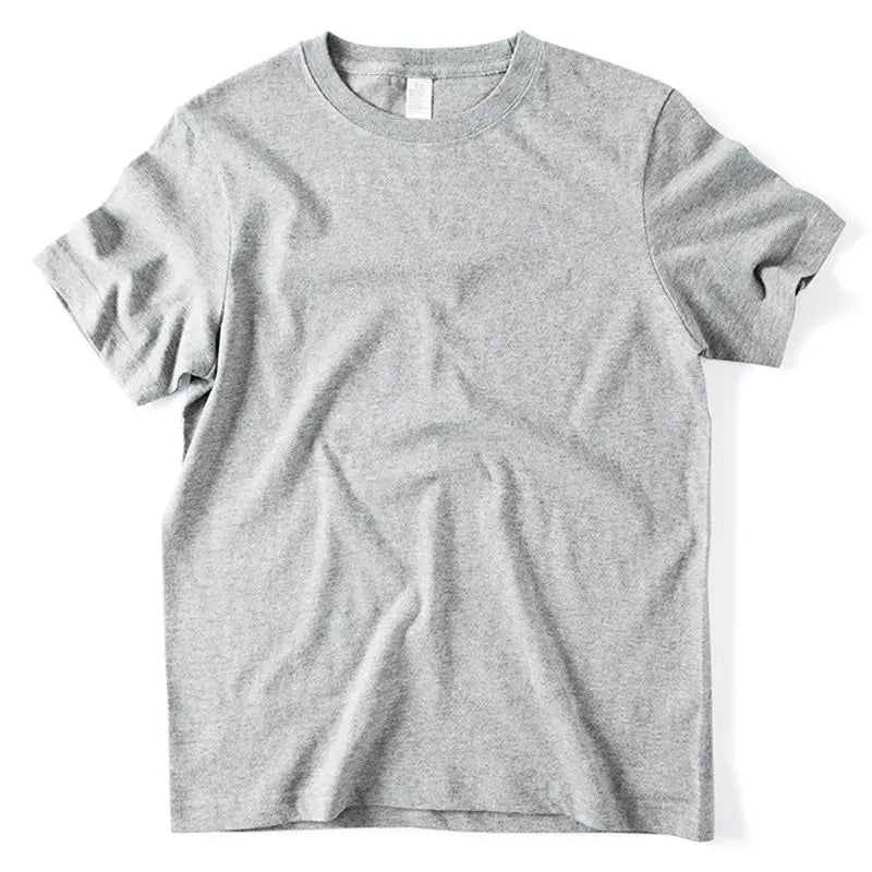 Men Women 100% Cotton T-shirt Solid Color Trend Leisure Short Sleeve Black White Gray High Quality Heavy Fabric Loose T Shirt