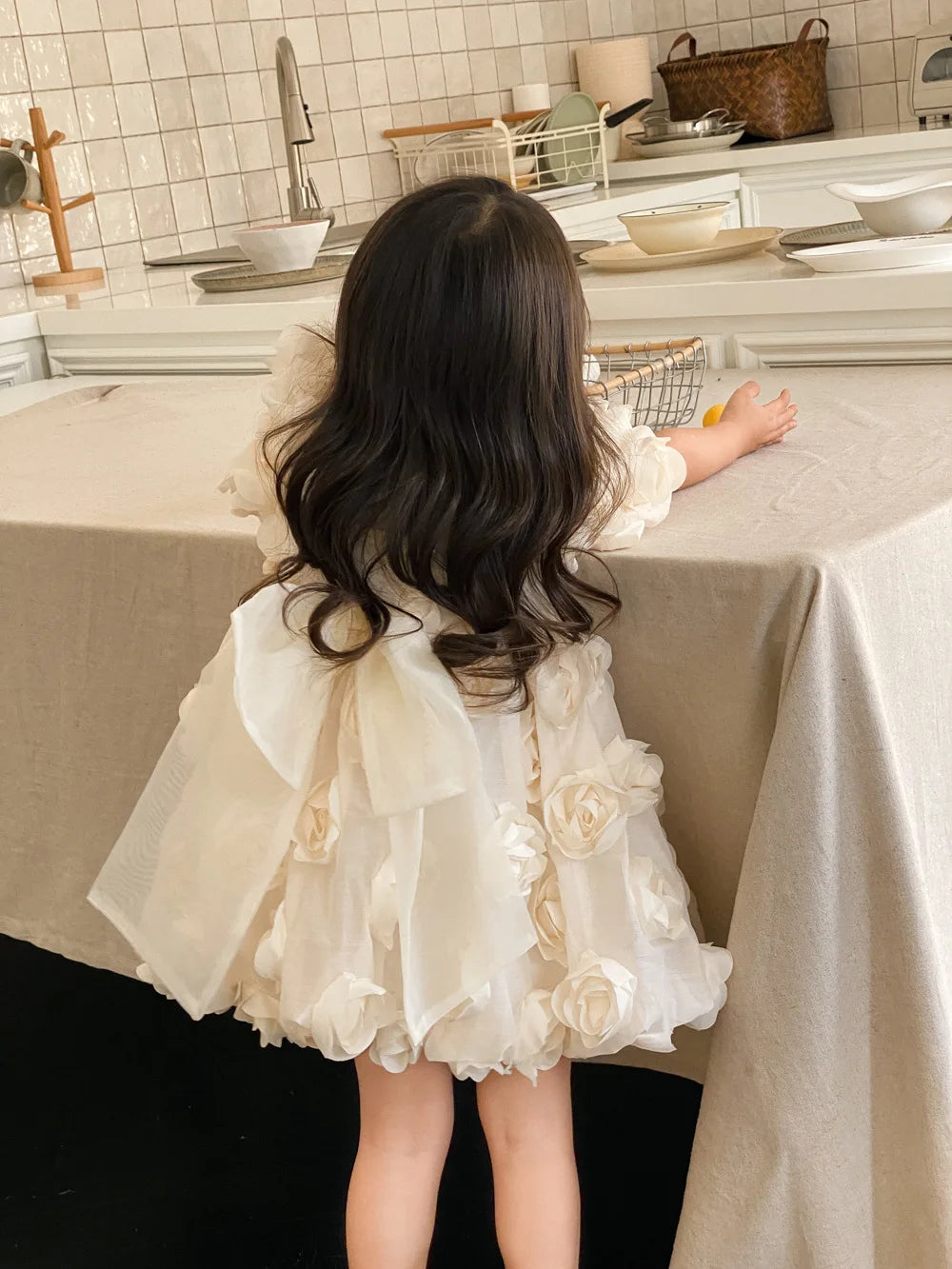 Children Clothing Korean Kids Clothes 2023 Spring and Summer Girls Flower Princess Dress Short Sleeve Sweet Cute Elegant Dress