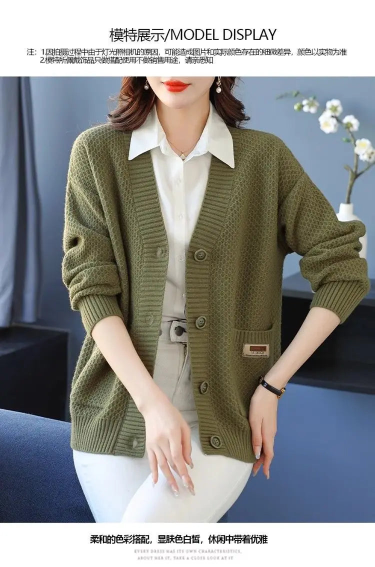 Fashion Fall Winter Clothes Woman Knitwear Top Buttons Long Sleeve Jacket For Women Sweater Tops Casual Ladies Cardigan Coat