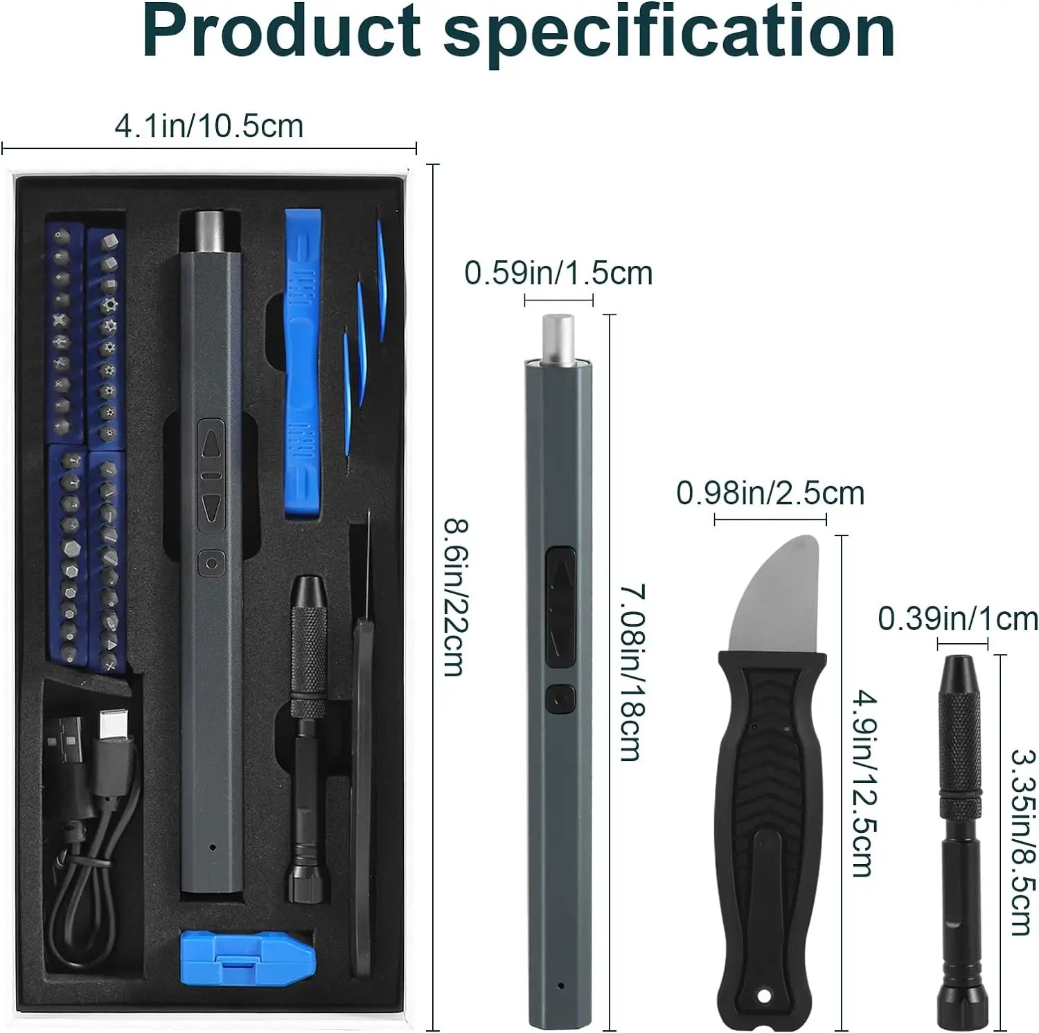 Cordless Electric Screwdriver Set 12/39/50 in 1 Precision Power Tool Magnetic Screw Driver Bit Fast Charging Repair Tool Kit