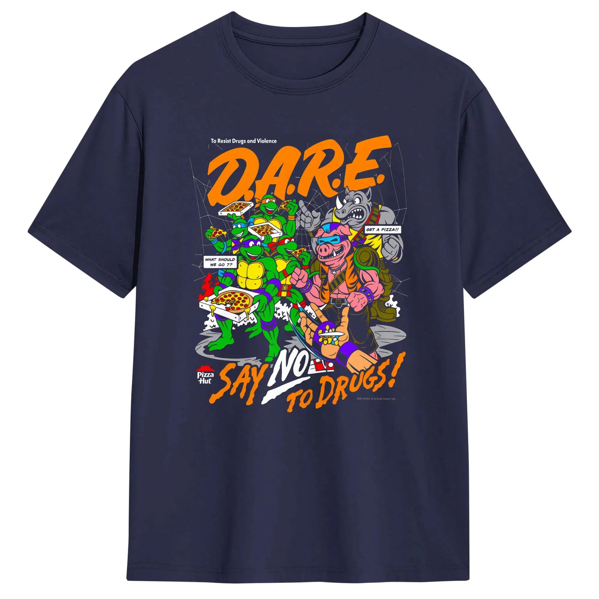 TMNT D.A.R.E. Just Say No 100 Cotton T-Shirts Hipster Tshirt for Men&