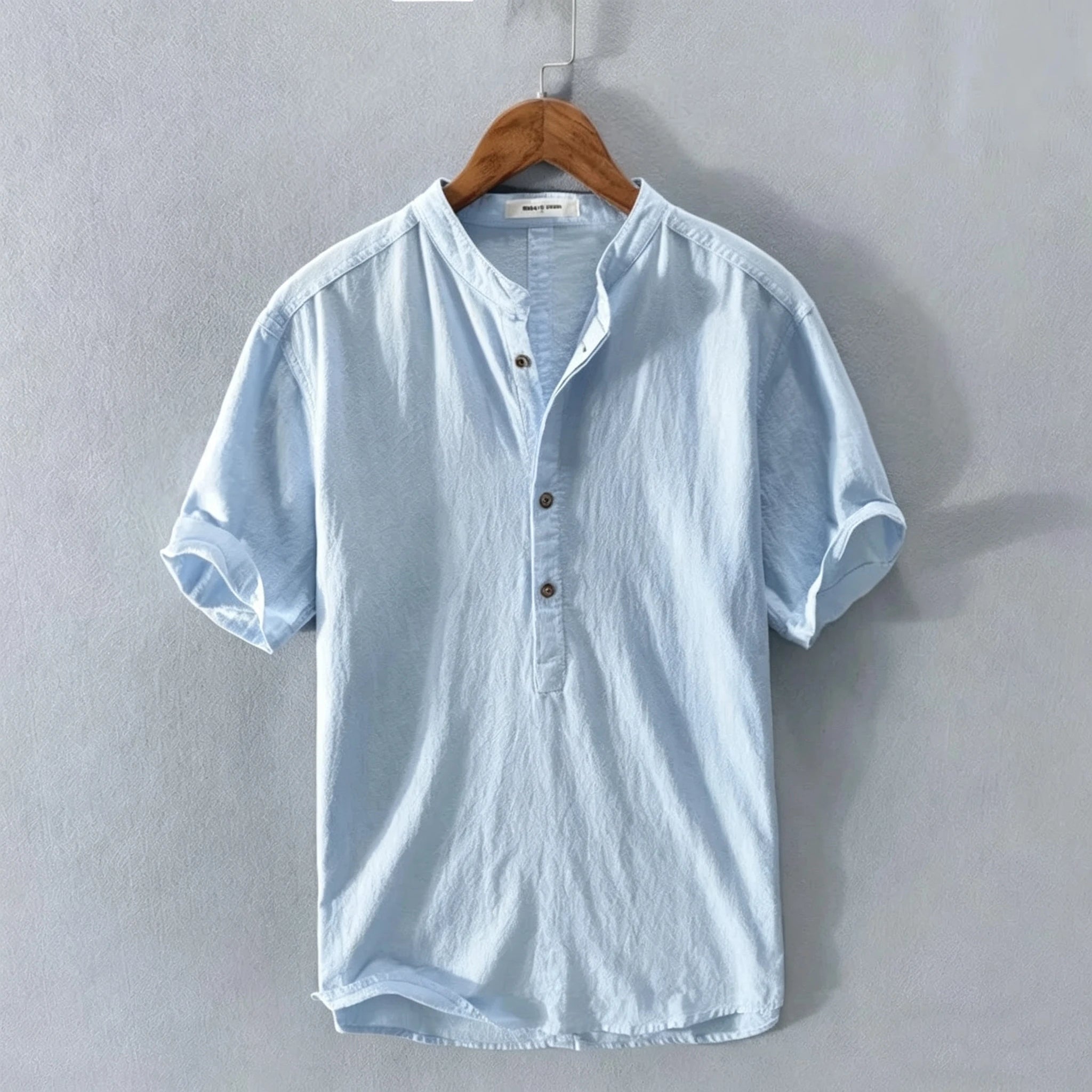 New Cotton Linen Shirts for Men Casual Shirts Lightweight Short Sleeve Henley Beach Shirts Hawaiian T Shirts for Men