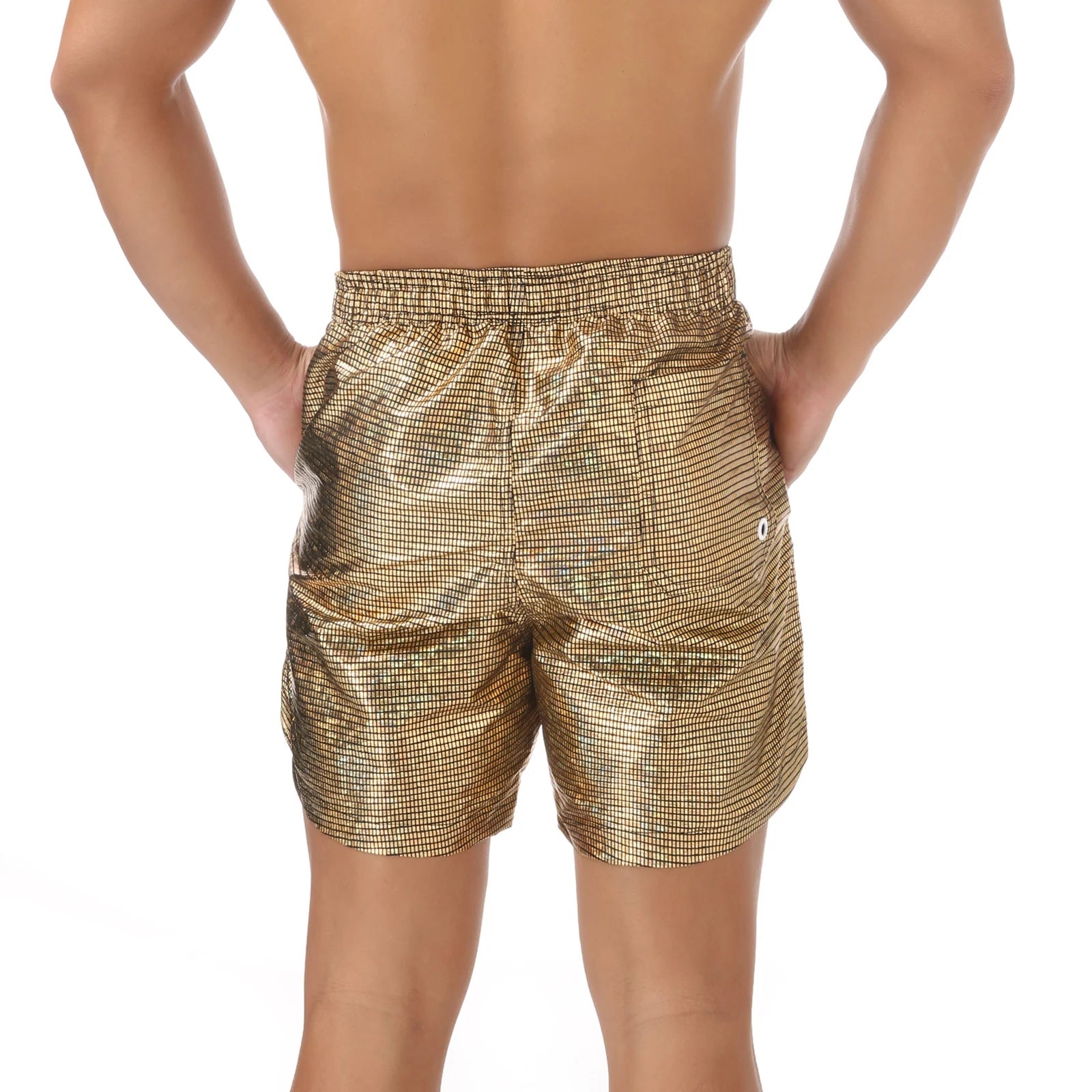 Casual Shorts Men Summer Shiny Quick-dry Beach Sports Short Pants Bottoms Man Beachwear Clothing Homewear With Pocket