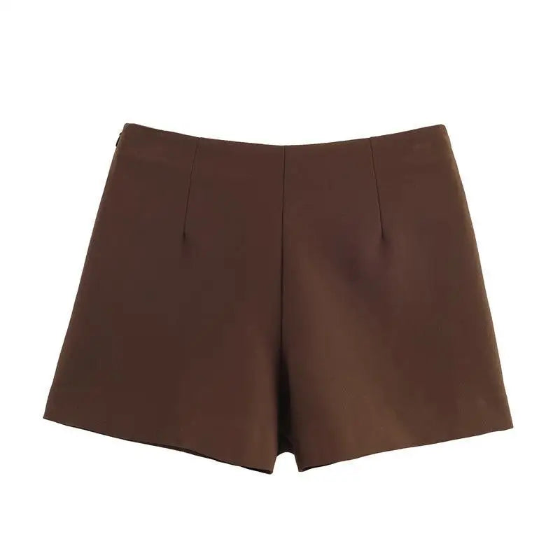 Asymmetrical Short Skirts for Women Spring Autumn Fashion Mini Solid Color Skirt Shorts American Daily Commute All-Match Skirts