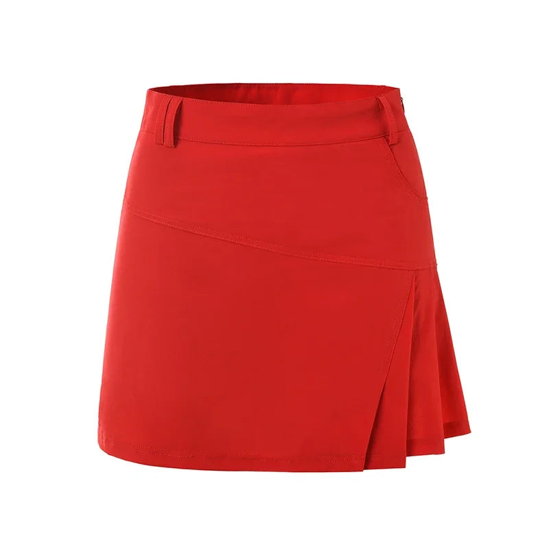 Short Skirt Women Breathable Anti Glare Casual Sports Skirts Outdoor Golf Tennis Pleated Skorts Lady A-lined Culottes with Short