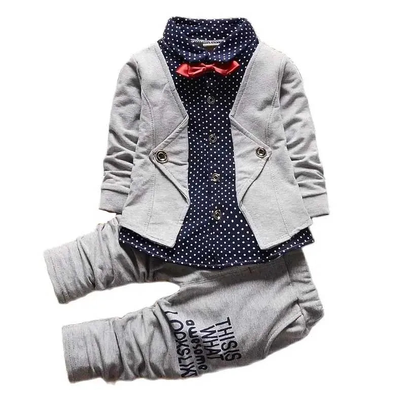 Kids Thinner Clothes Sets Spring Autumn Tracksuit Baby Boys Kid Long Sleeve Gentleman Suits Children T Shirt Pants Clothing Sets