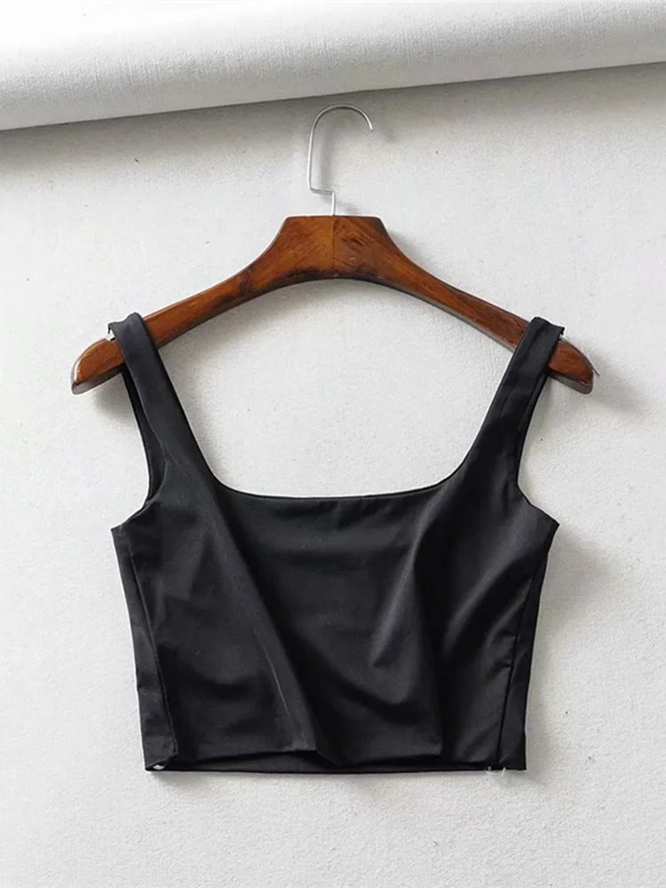 Hot Sale Summer Women Sexy Sleeveless Tops Fashion Short Square Collar Tank Tops 4 Colors