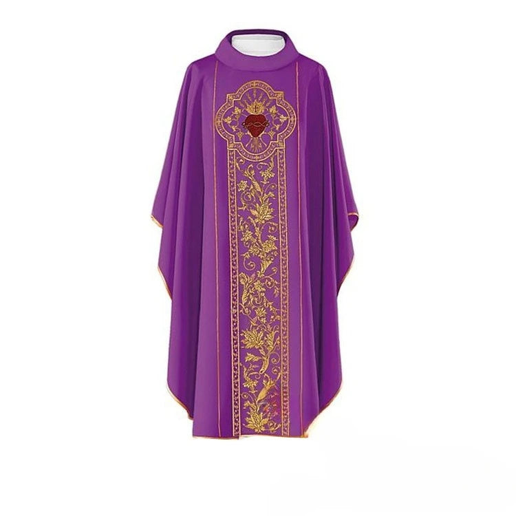 Adult Men Religious Priest Costume Cross Print Robe Cloak Church Clergy Monk Cape Gown