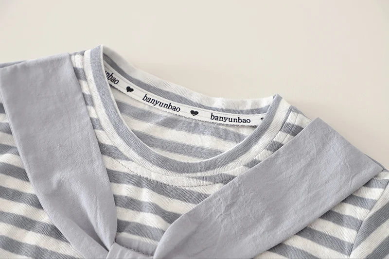Kids Baby Boys Summer Clothes Sets Infant Kids Cotton Striped T-shirt + Denim Shorts 2Pcs Suit Children&