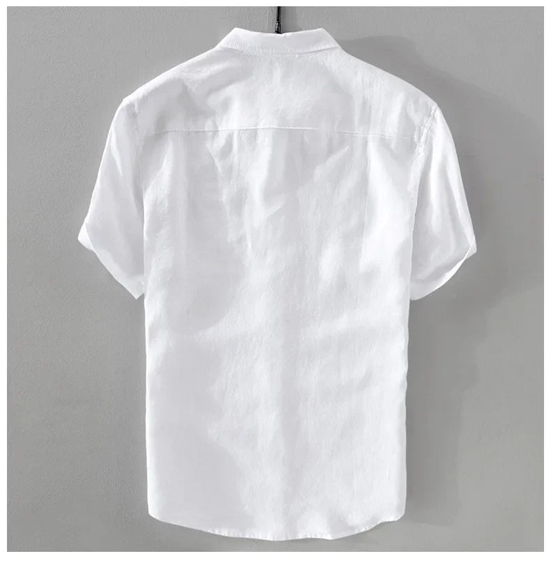 Pure Linen Short-sleeved Shirt Men&