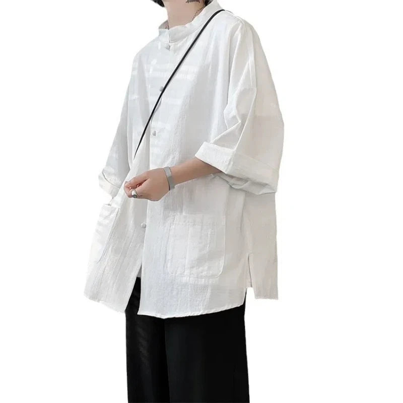 Pure Linen Short-sleeved Shirt Men&