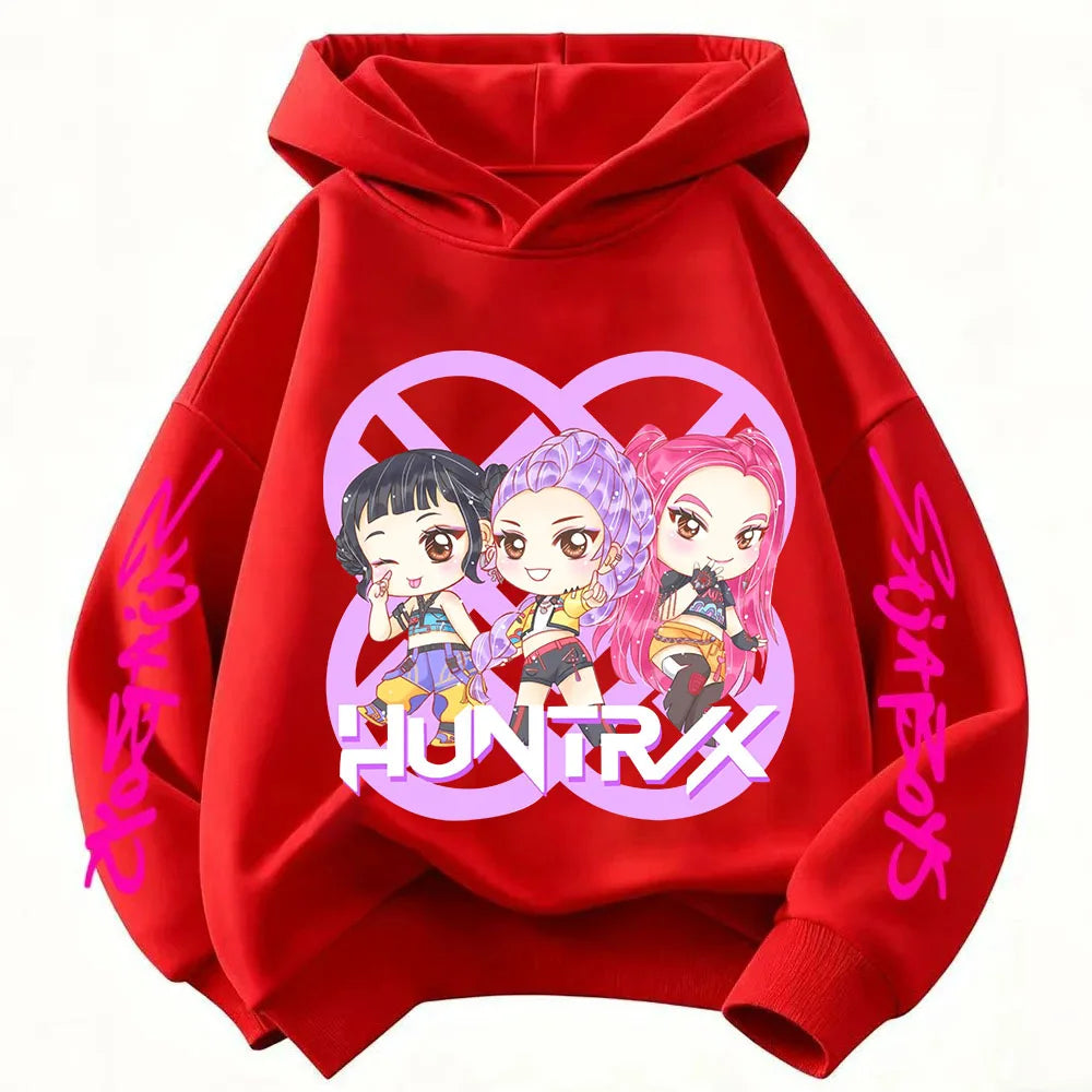 Hoodie for kids from the popular Korean K-pop series "Demon Hunter" 2026,for boys and girls,warm hooded clothing for winter/fall