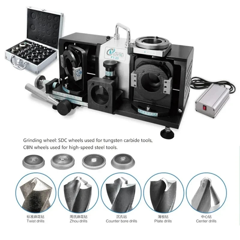 Drill Bit Grinding Machine 5000RMP Unity Drill Re-Sharpener F1-20 Drill Grinding Machine Alloy Twist Drill Grinding Machine