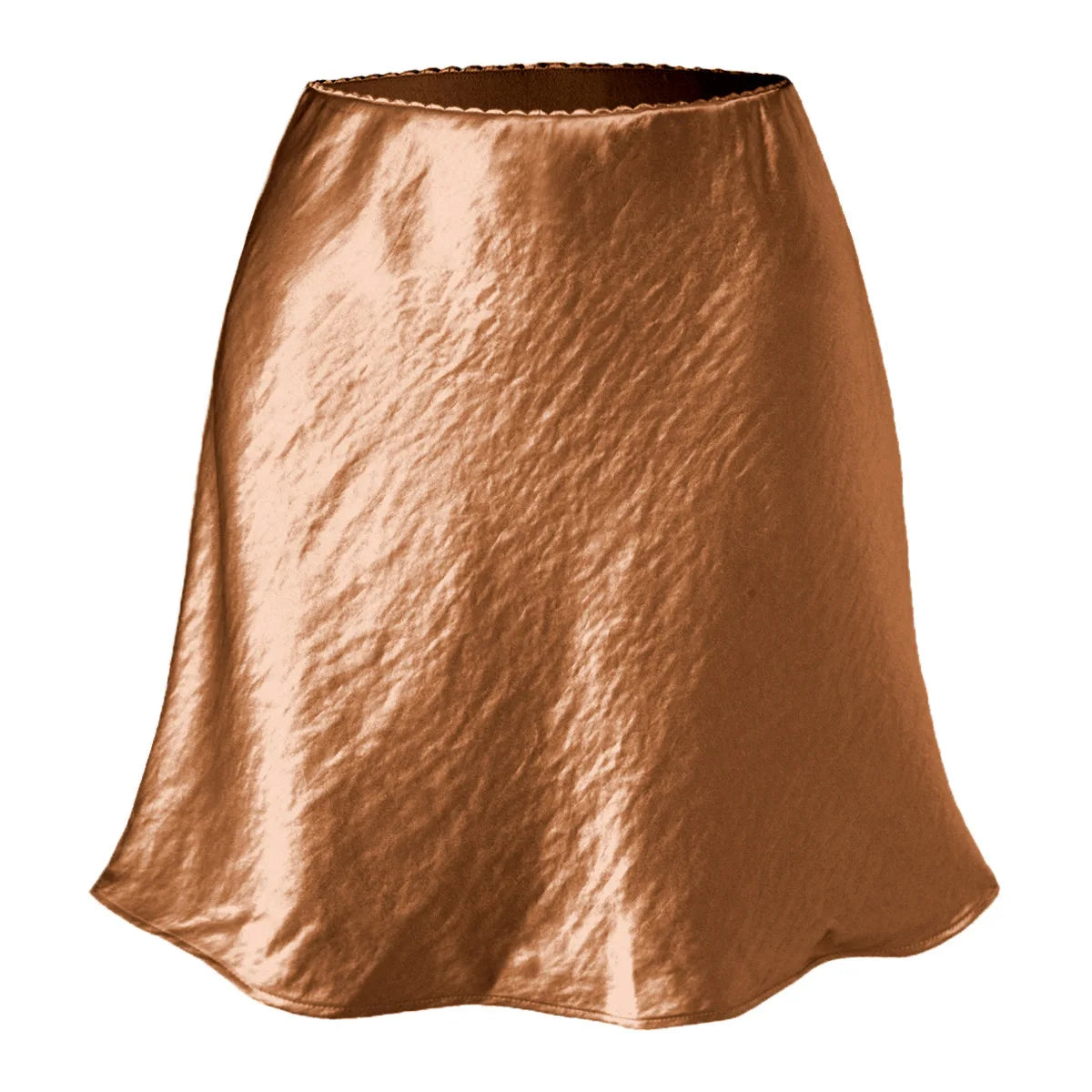 Summer Short Skirts for Women Office Wear Solid Color A Line Luxury Mini Satin Skirt Ladies High Waist Simple Women&