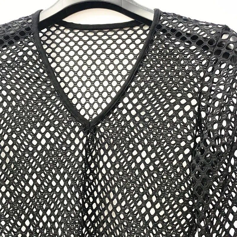Tops 2023 Summer Fashion New Man Sling Round Neck Sleeveless Breathable Mesh Men&
