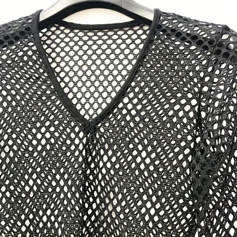 Tops 2023 Summer Fashion New Man Sling Round Neck Sleeveless Breathable Mesh Men&