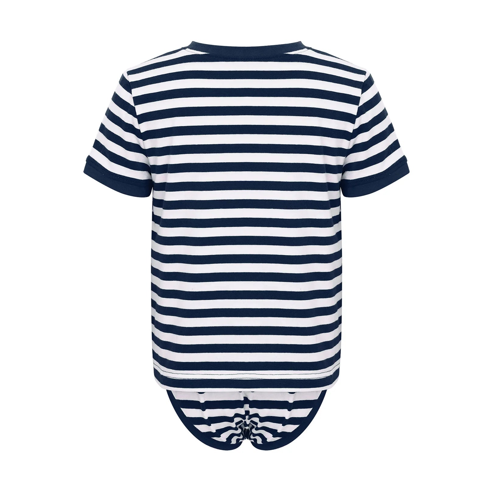 Kids Boys Girls Special Needs Adaptive Clothing Round Neck Short Sleeve Press Buttons Open Crotch Striped Leotard Bodysuit
