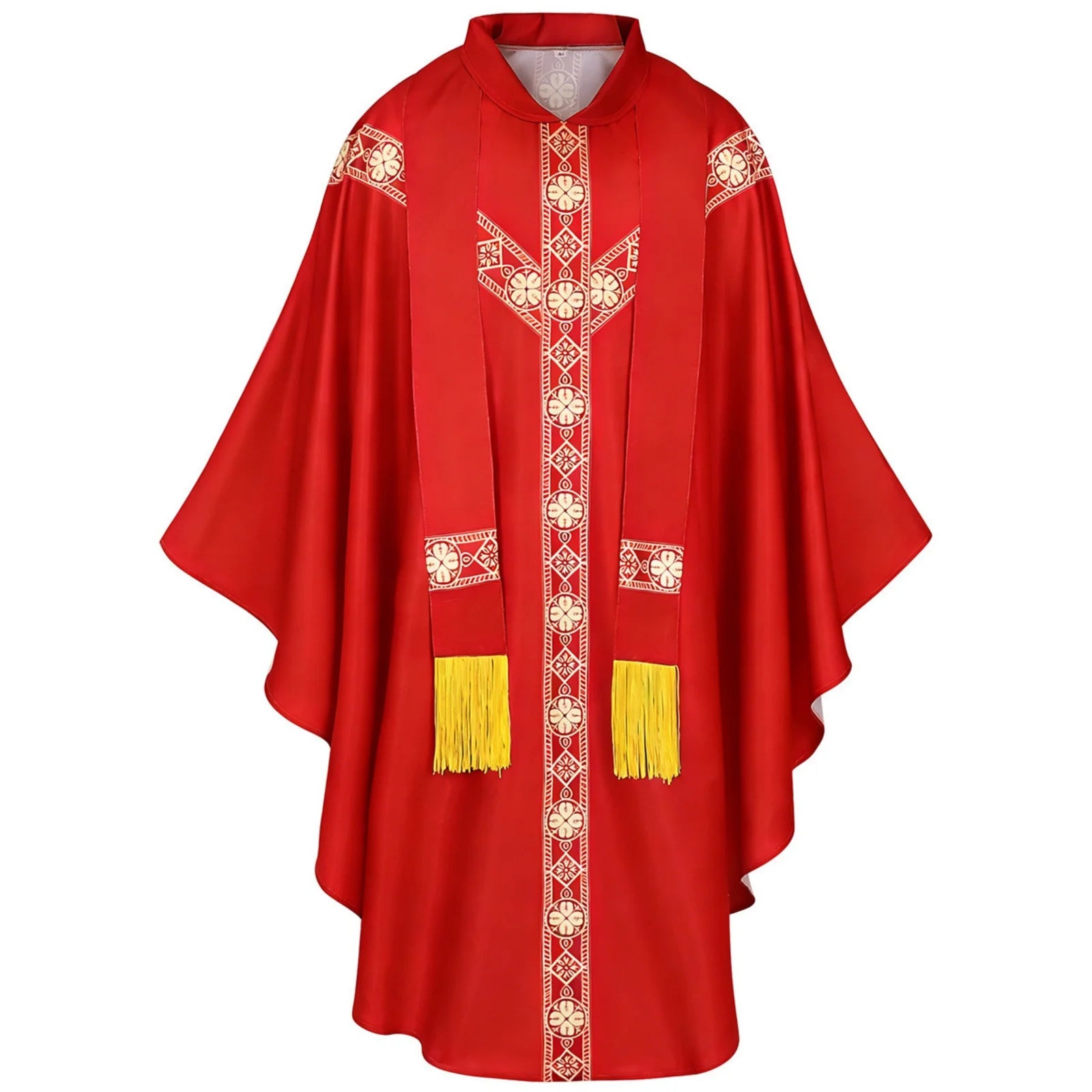Men Catholic Church Priest Chasuble Embroidered Liturgical Robe Clergy Robe For Mass Prayer Costume Medieval Muslim Costume