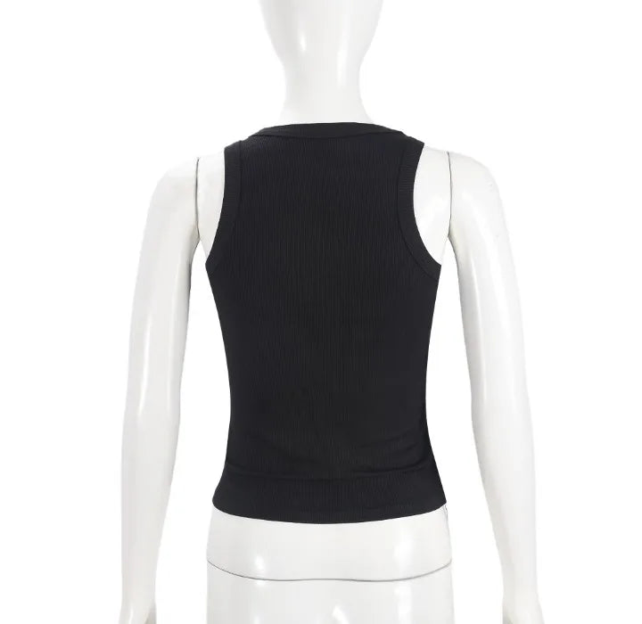 Tank Top for Women 2025 Summer New Pearl Leopard Print Small Sleeveless T-shirt Sexy Exposed Navel and Waist Color Blocked Vest