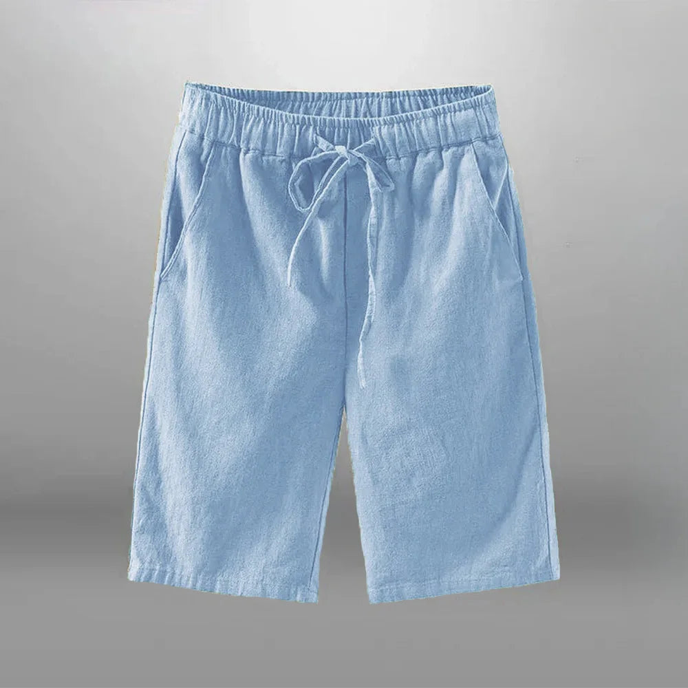 Men Shorts for Men Cotton Linen Casual Breathable Beach Shorts Men&