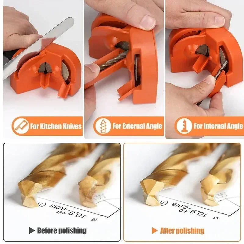 Drill Bit Sharpener Multipurpose Drill Bits Grinding Sharpener, Portable Drill Grinder Grinding Tool, Powered by Electric Drills
