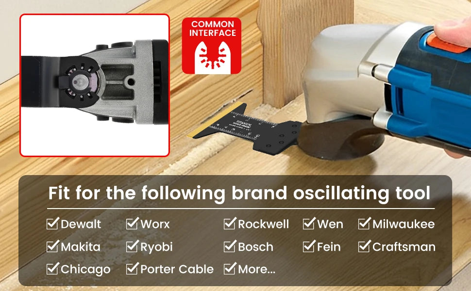 Cutting Metal,Steel Nails,Screws,Carbide Tooth Blade Oscillating Saw Blades 5pcs,Multitool Oscillating Tool Accessories